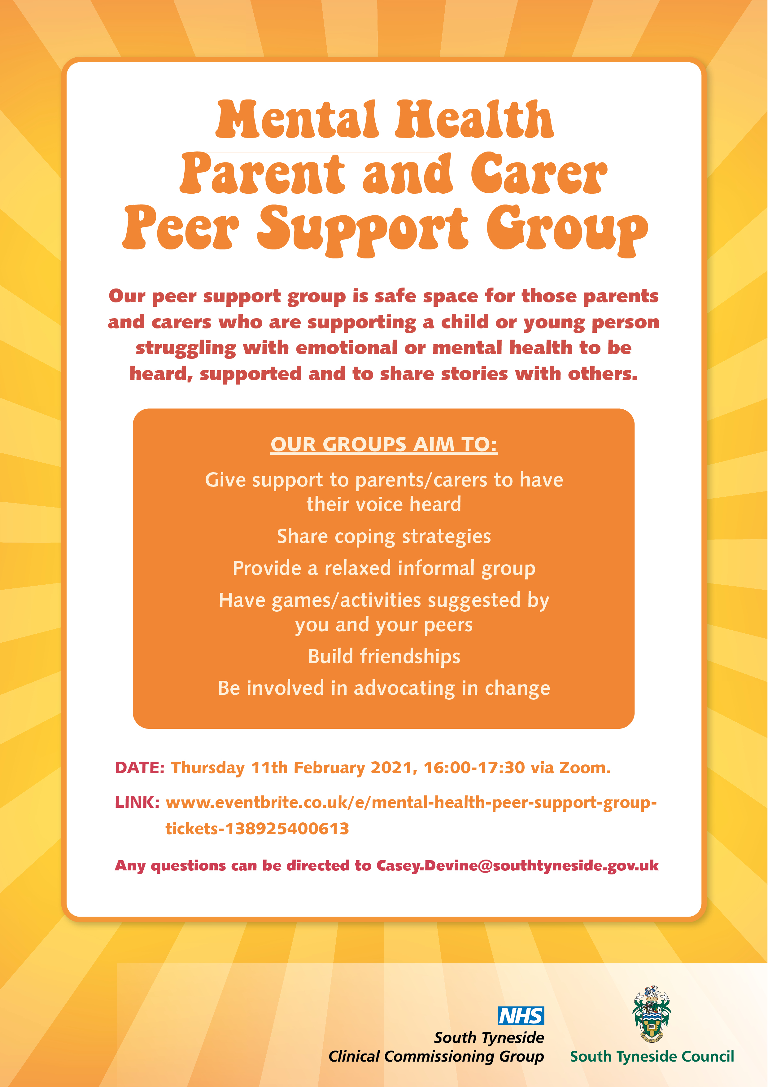 Mental Health Parent and carer Peer Support Group